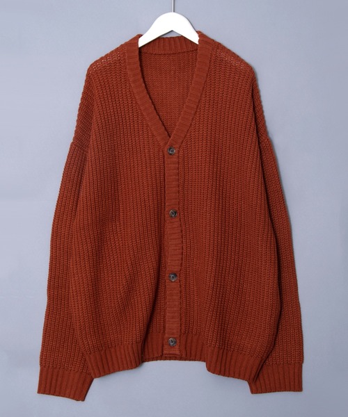 TETE HOMME(テットオム)の「【Revo.】畦編み 5Gルーズニットカーディガン(カーディガン/ボレロ・メンズ・ブラック/グレー/ブルー/マスタード/ワインレッド/パープル/アイボリー/グリーン/ネイビー/ダークオレンジ/ベージュ系1/グリーン系1/ブラックミックス・MEDIUM/LARGE)」の12枚目の写真