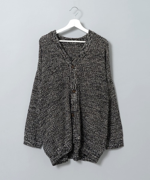 TETE HOMME(テットオム)の「【Revo.】畦編み 5Gルーズニットカーディガン(カーディガン/ボレロ・メンズ・ブラック/グレー/ブルー/マスタード/ワインレッド/パープル/アイボリー/グリーン/ネイビー/ダークオレンジ/ベージュ系1/グリーン系1/ブラックミックス・MEDIUM/LARGE)」の20枚目の写真