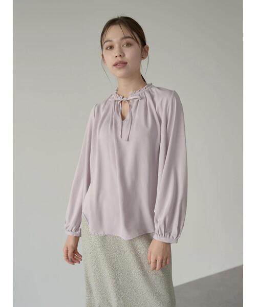 earth music&ecology（アースミュージックアンドエコロジー）の「とろみ2wayブラウス ＊（シャツ/ブラウス・レディース・ブラック/オフホワイト/ピンク/ミント/その他14/ライトベージュ・FREE）」の9枚目の写真