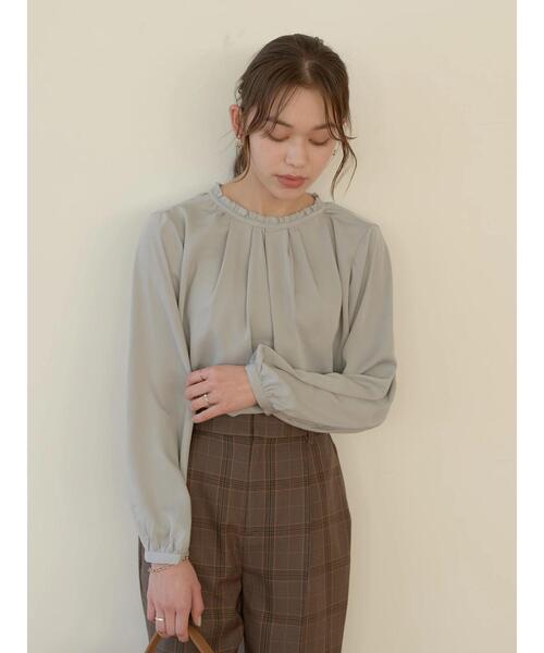 earth music&ecology（アースミュージックアンドエコロジー）の「とろみ2wayブラウス ＊（シャツ/ブラウス・レディース・ブラック/オフホワイト/ピンク/ミント/その他14/ライトベージュ・FREE）」の12枚目の写真
