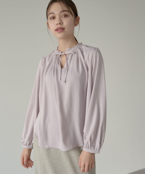 earth music&ecology（アースミュージックアンドエコロジー）の「とろみ2wayブラウス ＊（シャツ/ブラウス・レディース・ブラック/オフホワイト/ピンク/ミント/その他14/ライトベージュ・FREE）」の6枚目の写真