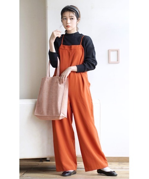 e-zakkamania stores(イーザッカマニアストアーズ)の「ワイド キャミサロペット(サロペット/オーバーオール・レディース・ブラック/オレンジ・M)」の7枚目の写真