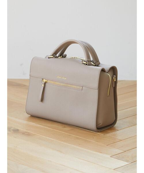 Green Parks(グリーンパークス)の「・別注 LegatoLargo スクエアボストンバッグ*(トートバッグ・レディース・チャコールグレー/ブラック/グレイッシュベージュ・FREE)」の3枚目の写真