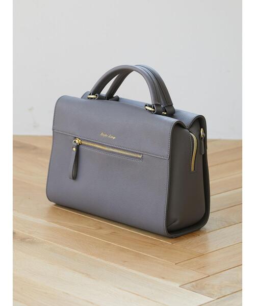 Green Parks(グリーンパークス)の「・別注 LegatoLargo スクエアボストンバッグ*(トートバッグ・レディース・チャコールグレー/ブラック/グレイッシュベージュ・FREE)」の2枚目の写真