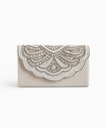 スカラップビーズ刺繍2wayクラッチパーティーバッグ 結婚式 パーティー お呼ばれ オケージョン