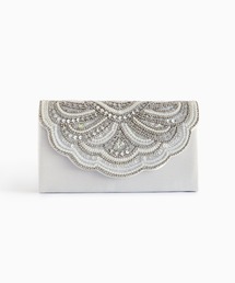 スカラップビーズ刺繍2wayクラッチパーティーバッグ 結婚式 パーティー お呼ばれ オケージョン