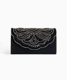 スカラップビーズ刺繍2wayクラッチパーティーバッグ 結婚式 パーティー お呼ばれ オケージョン