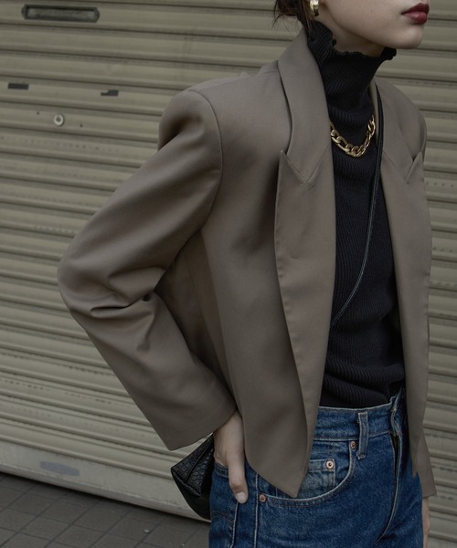 etoll.（エトル）の「タートルネックリブニット（ニット/セーター・レディース・ブラック/ダークグリーン/杢グレー/バーガンディー/グレイッシュベージュ・LL/4L/M）」の11枚目の写真