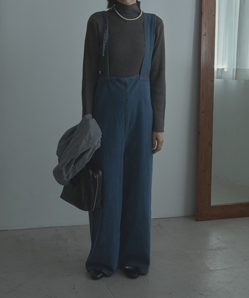 etoll.（エトル）の「タートルネックリブニット（ニット/セーター・レディース・ブラック/ダークグリーン/杢グレー/バーガンディー/グレイッシュベージュ・LL/4L/M）」の21枚目の写真