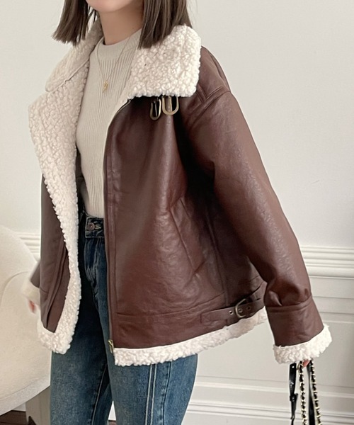 ブリーフィング　レディースボアブルゾン　Sサイズ　ブラウン ボアブルゾン ブラウン Duck ジャケット BLUEWHITE 通販 13070455