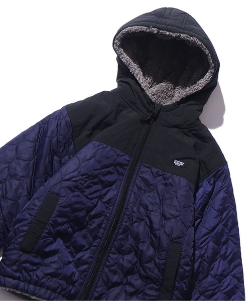 F.O.KIDS（エフオーキッズ）の「F.O.KIDS/エフオーキッズ リバーシブルインサレーションジャケット キルティング 羽織り ボアジャケット（ブルゾン・キッズ・ライトブラウン/カーキ/グレー/パープル・130/140）」の4枚目の写真