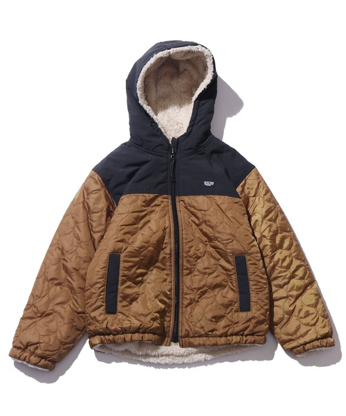 F.O.KIDS（エフオーキッズ）の「F.O.KIDS/エフオーキッズ リバーシブルインサレーションジャケット キルティング 羽織り ボアジャケット（ブルゾン・キッズ・ライトブラウン/カーキ/グレー/パープル・130/140）」の7枚目の写真