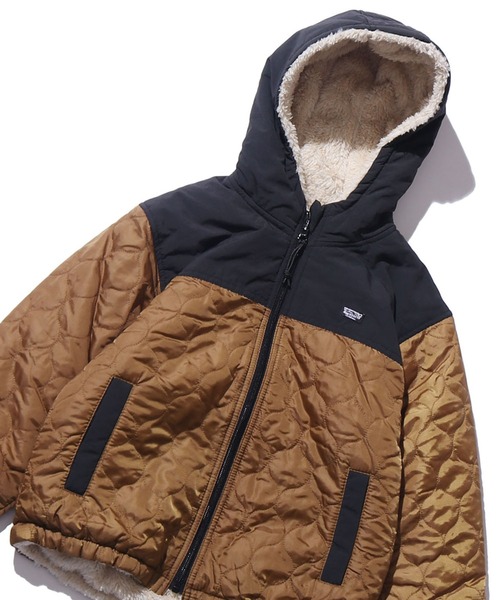 F.O.KIDS（エフオーキッズ）の「F.O.KIDS/エフオーキッズ リバーシブルインサレーションジャケット キルティング 羽織り ボアジャケット（ブルゾン・キッズ・ライトブラウン/カーキ/グレー/パープル・130/140）」の16枚目の写真