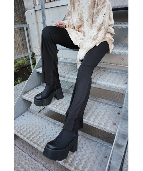 FIG&VIPER（フィグアンドバイパー）の「ハイウエストストレッチフレアPT（その他パンツ・レディース・ブラック/ブラウン・FREE）」の4枚目の写真