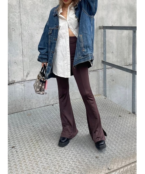 FIG&VIPER（フィグアンドバイパー）の「ハイウエストストレッチフレアPT（その他パンツ・レディース・ブラック/ブラウン・FREE）」の5枚目の写真