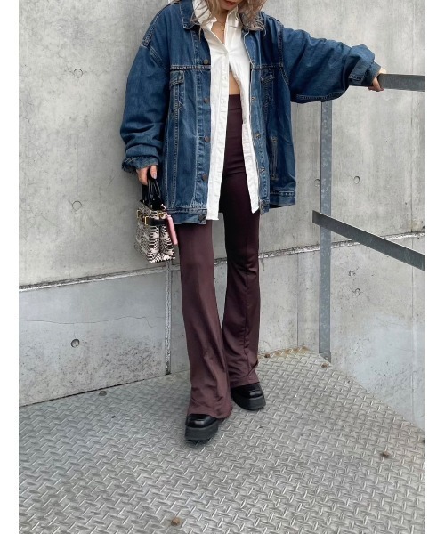 FIG&VIPER（フィグアンドバイパー）の「ハイウエストストレッチフレアPT（その他パンツ・レディース・ブラック/ブラウン・FREE）」の6枚目の写真