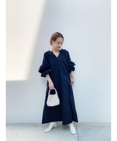 JUMELLE(ジュメロ)の「ドローコードワンピース【旧】(シャツワンピース・レディース・ブラック/ブラウン・FREE)」の12枚目の写真