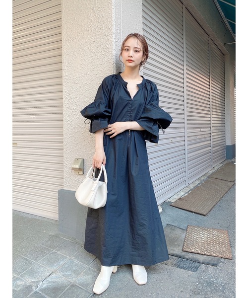 JUMELLE(ジュメロ)の「ドローコードワンピース【旧】(シャツワンピース・レディース・ブラック/ブラウン・FREE)」の13枚目の写真