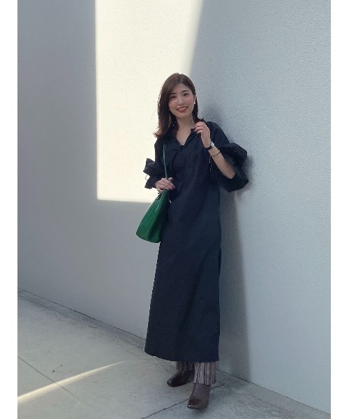 JUMELLE(ジュメロ)の「ドローコードワンピース【旧】(シャツワンピース・レディース・ブラック/ブラウン・FREE)」の18枚目の写真