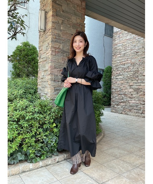 JUMELLE(ジュメロ)の「ドローコードワンピース【旧】(シャツワンピース・レディース・ブラック/ブラウン・FREE)」の5枚目の写真