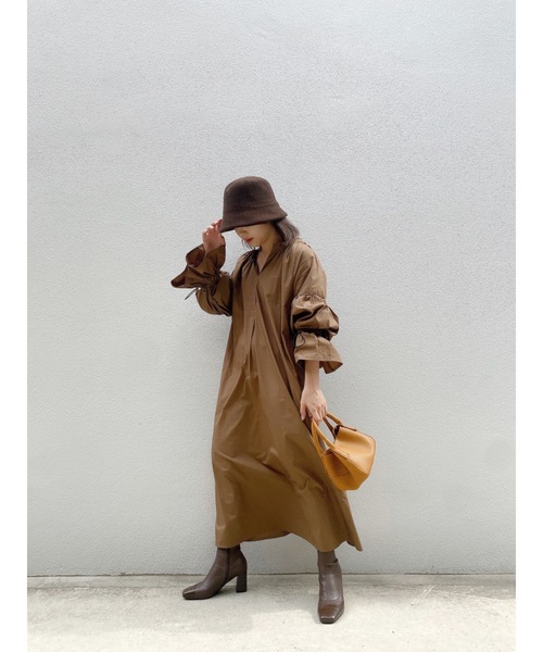 JUMELLE(ジュメロ)の「ドローコードワンピース【旧】(シャツワンピース・レディース・ブラック/ブラウン・FREE)」の15枚目の写真