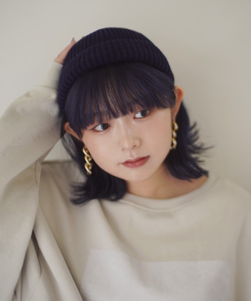 BARELY BLUE（ベアリーブルー）の「【 BARELY BLUE / ベアリーブルー 】 シンプル ビーニー ニット キャップ / ロールキャップ（ニットキャップ/ビーニー・メンズ・チャコールグレー/ブラック/ベージュ/ネイビー/ブラウン/グレー/ボルドー/マスタード/ライトブラウン・FREE）」の7枚目の写真