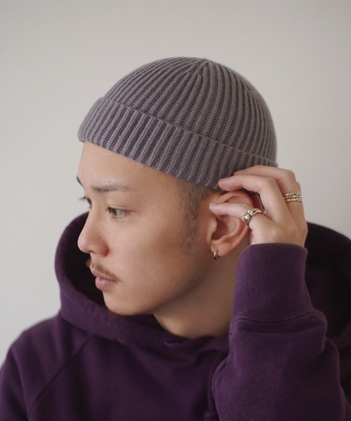 BARELY BLUE（ベアリーブルー）の「【 BARELY BLUE / ベアリーブルー 】 シンプル ビーニー ニット キャップ / ロールキャップ（ニットキャップ/ビーニー・メンズ・チャコールグレー/ブラック/ベージュ/ネイビー/ブラウン/グレー/ボルドー/マスタード/ライトブラウン・FREE）」の3枚目の写真