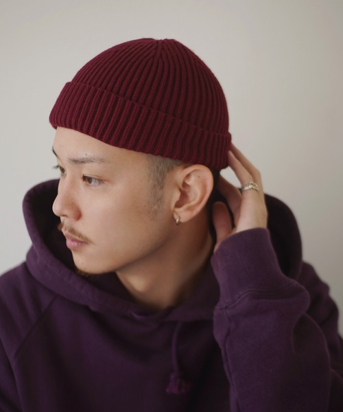 BARELY BLUE（ベアリーブルー）の「【 BARELY BLUE / ベアリーブルー 】 シンプル ビーニー ニット キャップ / ロールキャップ（ニットキャップ/ビーニー・メンズ・チャコールグレー/ブラック/ベージュ/ネイビー/ブラウン/グレー/ボルドー/マスタード/ライトブラウン・FREE）」の9枚目の写真