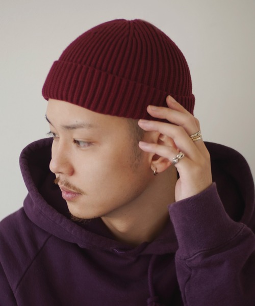 BARELY BLUE（ベアリーブルー）の「【 BARELY BLUE / ベアリーブルー 】 シンプル ビーニー ニット キャップ / ロールキャップ（ニットキャップ/ビーニー・メンズ・チャコールグレー/ブラック/ベージュ/ネイビー/ブラウン/グレー/ボルドー/マスタード/ライトブラウン・FREE）」の16枚目の写真