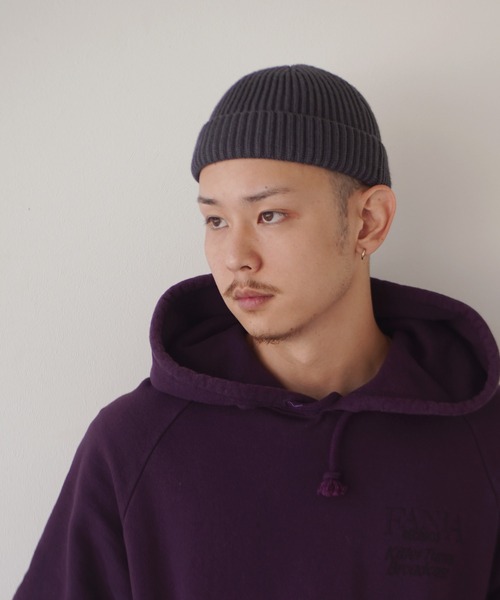 BARELY BLUE（ベアリーブルー）の「【 BARELY BLUE / ベアリーブルー 】 シンプル ビーニー ニット キャップ / ロールキャップ（ニットキャップ/ビーニー・メンズ・チャコールグレー/ブラック/ベージュ/ネイビー/ブラウン/グレー/ボルドー/マスタード/ライトブラウン・FREE）」の17枚目の写真