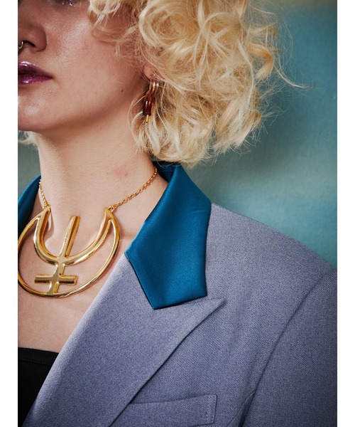 PAMEO POSE（パメオポーズ）の「Inverted Triangle Jacket Blue（テーラードジャケット・レディース・ブルー・FREE）」の6枚目の写真