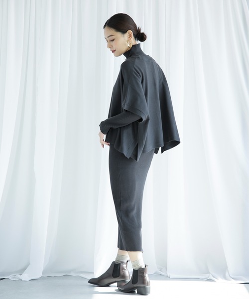 ENNEA(エンネア)の「【2021AW】抗ピリング×モダールヤーン・ニットプルオーバー&リブタートルネックロングニットワンピース2点セットアップ(ワンピース・レディース・チャコールグレー/ベージュ/ブラウン/オフホワイト/ライトグリーン・M)」の16枚目の写真