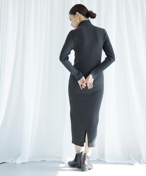 ENNEA(エンネア)の「【2021AW】抗ピリング×モダールヤーン・ニットプルオーバー&リブタートルネックロングニットワンピース2点セットアップ(ワンピース・レディース・チャコールグレー/ベージュ/ブラウン/オフホワイト/ライトグリーン・M)」の12枚目の写真