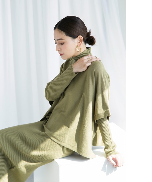 ENNEA(エンネア)の「【2021AW】抗ピリング×モダールヤーン・ニットプルオーバー&リブタートルネックロングニットワンピース2点セットアップ(ワンピース・レディース・チャコールグレー/ベージュ/ブラウン/オフホワイト/ライトグリーン・M)」の22枚目の写真