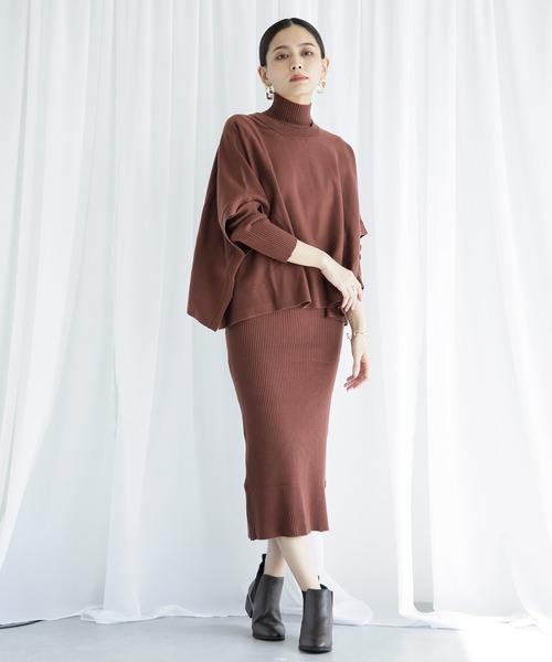 ENNEA(エンネア)の「【2021AW】抗ピリング×モダールヤーン・ニットプルオーバー&リブタートルネックロングニットワンピース2点セットアップ(ワンピース・レディース・チャコールグレー/ベージュ/ブラウン/オフホワイト/ライトグリーン・M)」の19枚目の写真