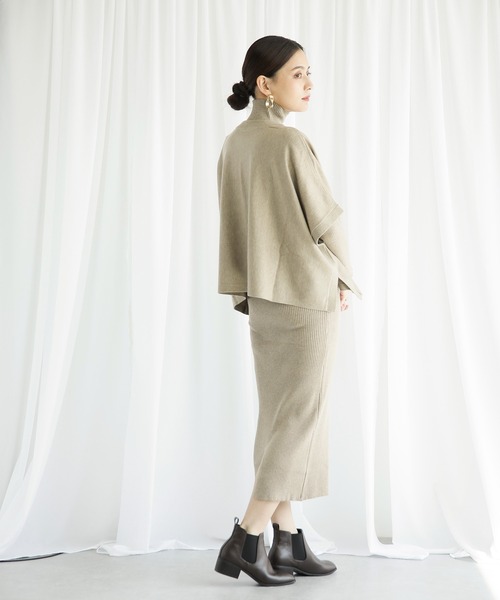 ENNEA(エンネア)の「【2021AW】抗ピリング×モダールヤーン・ニットプルオーバー&リブタートルネックロングニットワンピース2点セットアップ(ワンピース・レディース・チャコールグレー/ベージュ/ブラウン/オフホワイト/ライトグリーン・M)」の14枚目の写真