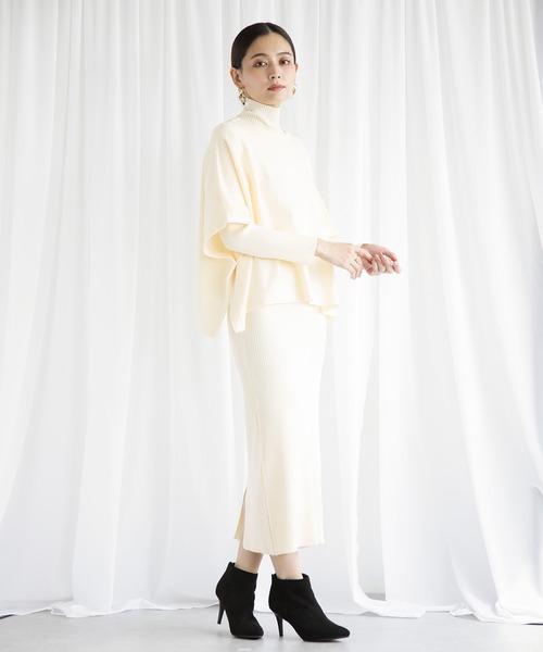 ENNEA(エンネア)の「【2021AW】抗ピリング×モダールヤーン・ニットプルオーバー&リブタートルネックロングニットワンピース2点セットアップ(ワンピース・レディース・チャコールグレー/ベージュ/ブラウン/オフホワイト/ライトグリーン・M)」の15枚目の写真