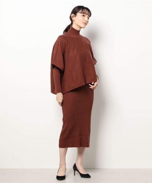 ENNEA(エンネア)の「【2021AW】抗ピリング×モダールヤーン・ニットプルオーバー&リブタートルネックロングニットワンピース2点セットアップ(ワンピース・レディース・チャコールグレー/ベージュ/ブラウン/オフホワイト/ライトグリーン・M)」の8枚目の写真