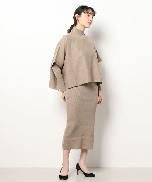 ENNEA(エンネア)の「【2021AW】抗ピリング×モダールヤーン・ニットプルオーバー&リブタートルネックロングニットワンピース2点セットアップ(ワンピース・レディース・チャコールグレー/ベージュ/ブラウン/オフホワイト/ライトグリーン・M)」の7枚目の写真