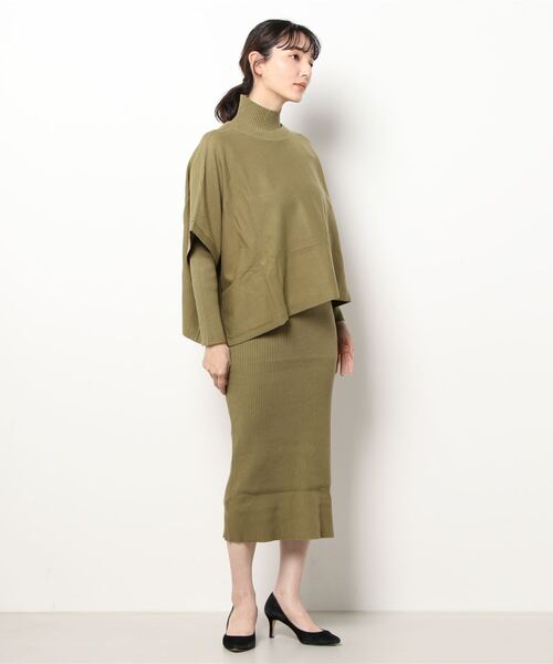 ENNEA(エンネア)の「【2021AW】抗ピリング×モダールヤーン・ニットプルオーバー&リブタートルネックロングニットワンピース2点セットアップ(ワンピース・レディース・チャコールグレー/ベージュ/ブラウン/オフホワイト/ライトグリーン・M)」の6枚目の写真