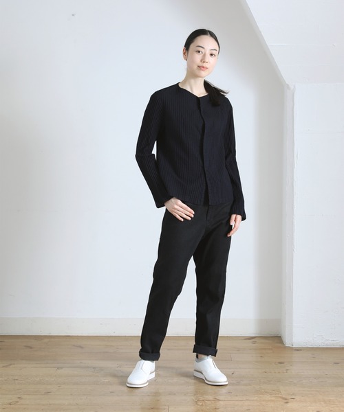 Plantation（プランテーション）の「コットンストレッチデニム / パンツ / (O)（デニムパンツ・レディース・ブラック/ネイビー/ホワイト・M size/S size）」の4枚目の写真