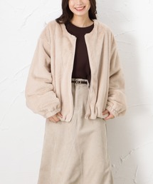 Howdy Marie | ノーカラー ファーブルゾン(ブルゾン)