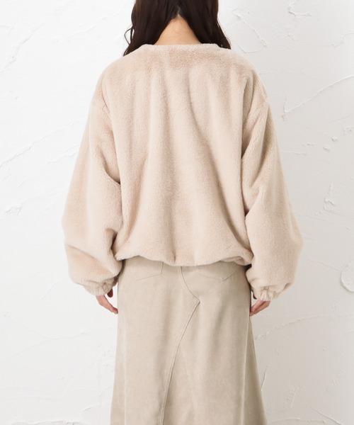 Howdy Marie（ハウディ―マリー）の「ノーカラー ファーブルゾン（ブルゾン・レディース・ベージュ/グレー/ブラウン・フリー）」の11枚目の写真