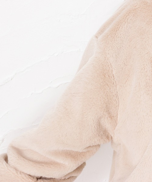 Howdy Marie（ハウディ―マリー）の「ノーカラー ファーブルゾン（ブルゾン・レディース・ベージュ/グレー/ブラウン・フリー）」の4枚目の写真