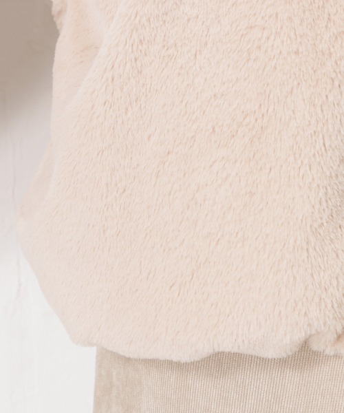 Howdy Marie（ハウディ―マリー）の「ノーカラー ファーブルゾン（ブルゾン・レディース・ベージュ/グレー/ブラウン・フリー）」の10枚目の写真