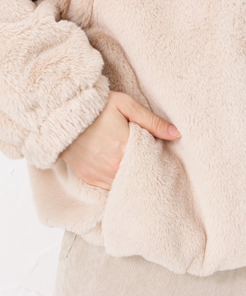 Howdy Marie（ハウディ―マリー）の「ノーカラー ファーブルゾン（ブルゾン・レディース・ベージュ/グレー/ブラウン・フリー）」の16枚目の写真