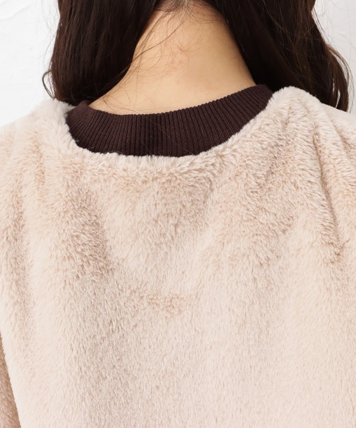 Howdy Marie（ハウディ―マリー）の「ノーカラー ファーブルゾン（ブルゾン・レディース・ベージュ/グレー/ブラウン・フリー）」の6枚目の写真