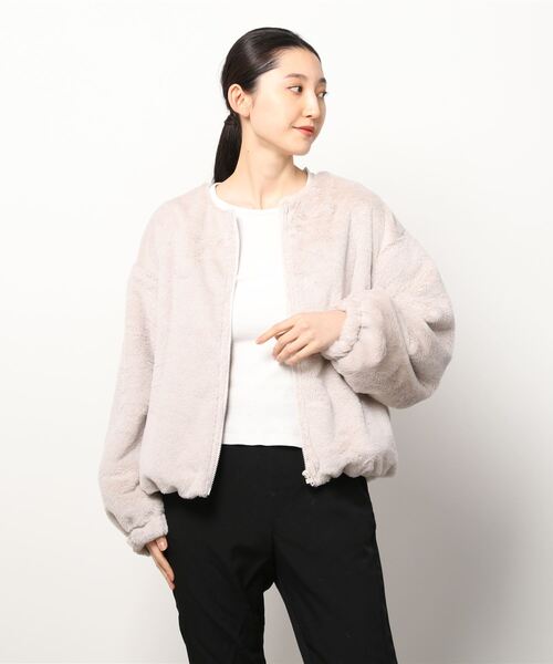 Howdy Marie（ハウディ―マリー）の「ノーカラー ファーブルゾン（ブルゾン・レディース・ベージュ/グレー/ブラウン・フリー）」の22枚目の写真