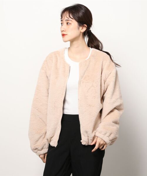 Howdy Marie（ハウディ―マリー）の「ノーカラー ファーブルゾン（ブルゾン・レディース・ベージュ/グレー/ブラウン・フリー）」の20枚目の写真