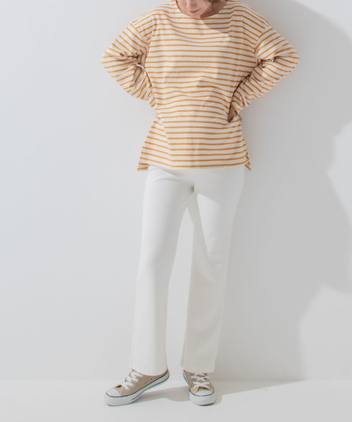 CHOCOA(チョコア)の「マタニティリラックス裾ワイドシンプルパンツ(マタニティウェア/グッズ・レディース・ブラック/アイボリー・MEDIUM/LARGE)」の9枚目の写真